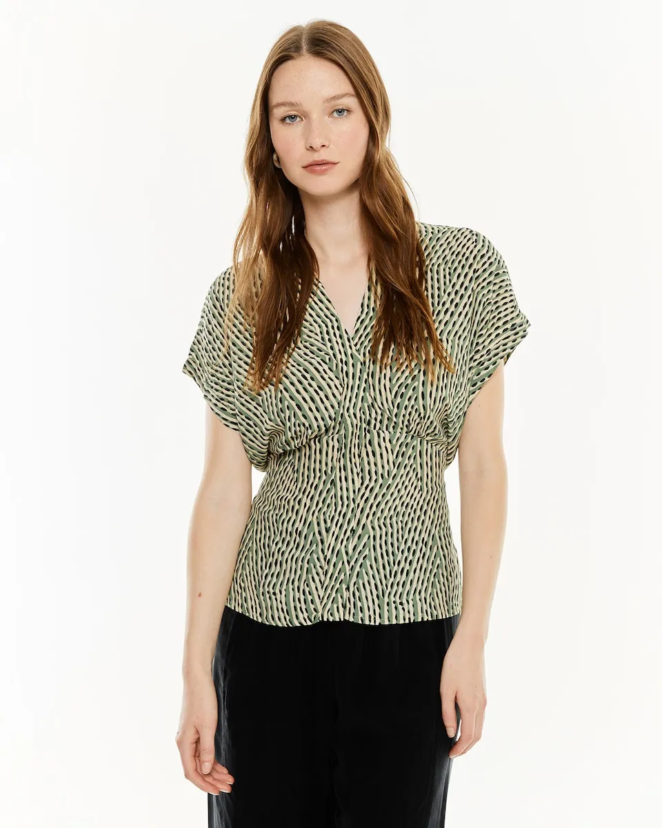 Женская блузка с принтом и V-образным вырезом System Action, зеленый
Женская блузка с принтом и V-образным вырезом System Action, зеленый