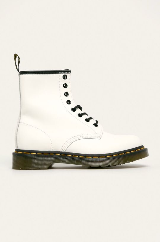 Кожаные байкерские ботинки Dr. Martens, белый 
Кожаные байкерские ботинки Dr. Martens, белый
