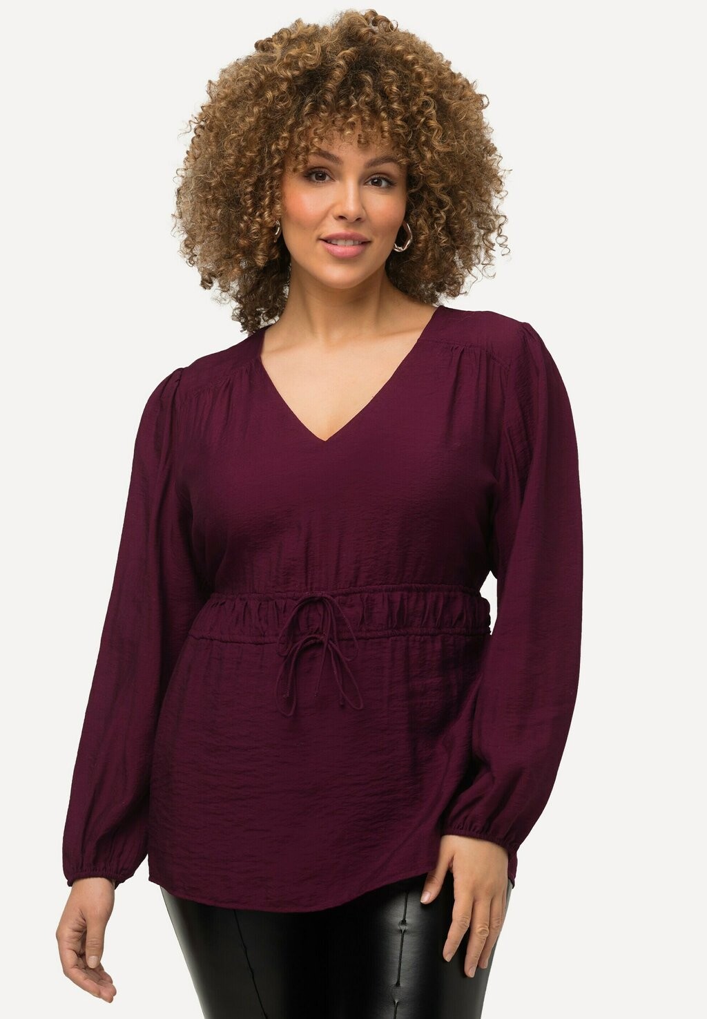 Блузка Ulla Popken с длинными рукавами на кулиске, бордовый
Блузка Ulla Popken с длинными рукавами на кулиске, бордовый