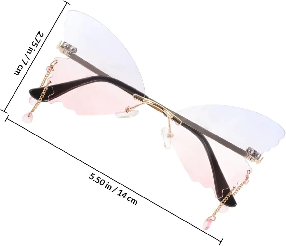 Женские солнцезащитные очки SUPVOX, оправа «бабочка», безободковые, винтажный стиль. Синие и розовые линзы, защита от УФ. Для пляжа, повседневной носки и фотосессий
Женские солнцезащитные очки SUPVOX, оправа «бабочка», безободковые, винтажный стиль. Синие и розовые линзы, защита от УФ. Для пляжа, повседневной носки и фотосессий