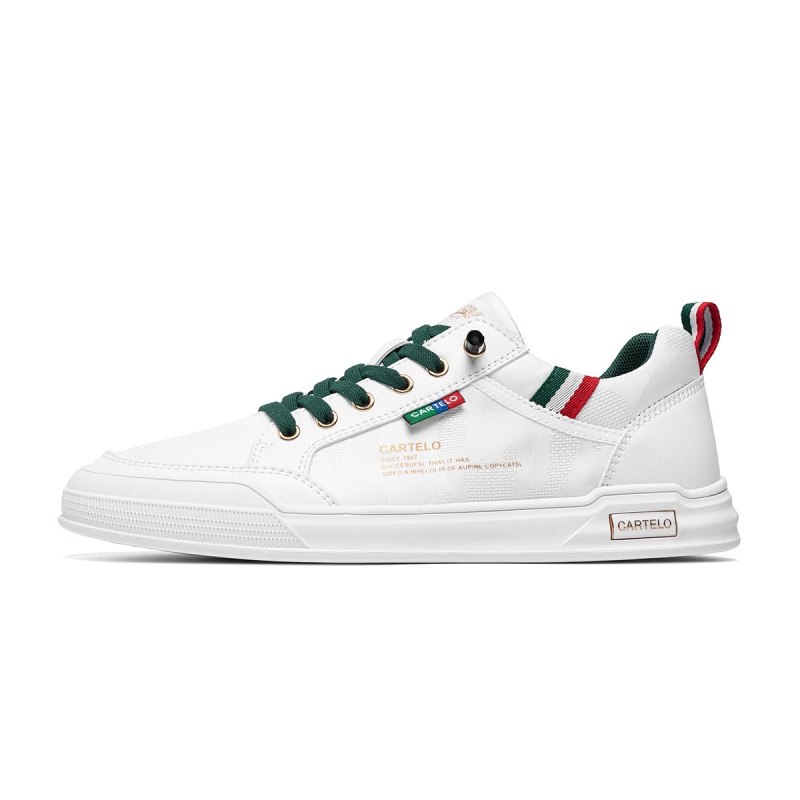 CARTELO Скользоустойчивые мужские скейтерские кеды низкие бело-зеленые, цвет White Green
CARTELO Скользоустойчивые мужские скейтерские кеды низкие бело-зеленые, цвет White Green