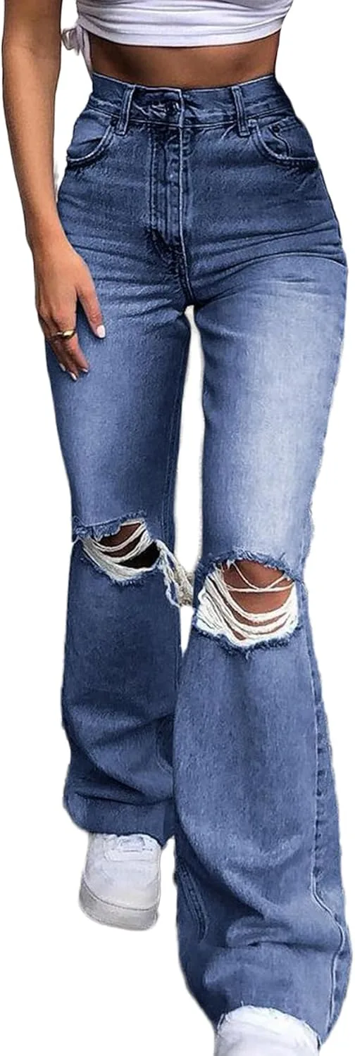 Джинсы-клеш GPCHAN для женщин с потертостями и дырками
Джинсы-клеш GPCHAN для женщин с потертостями и дырками