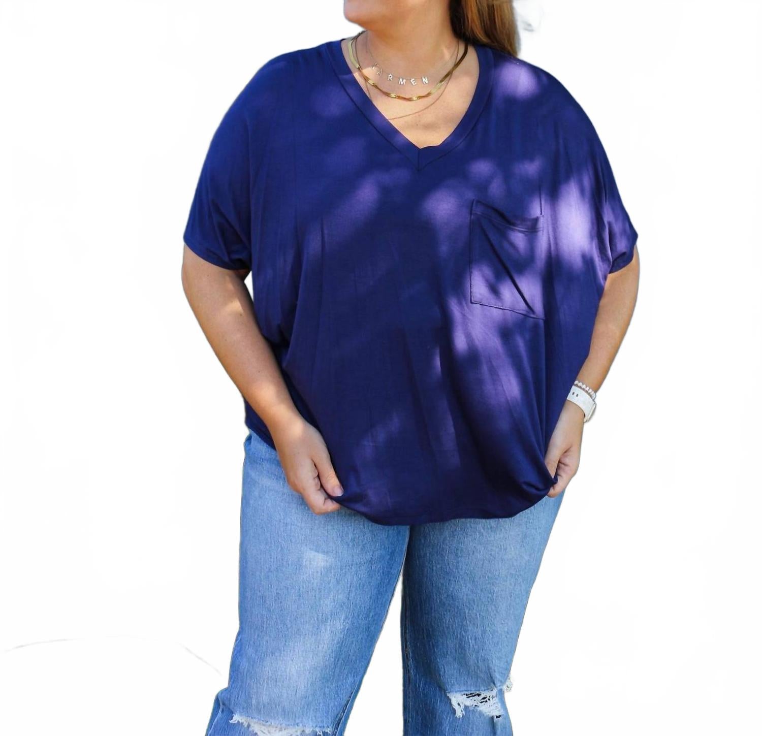 Думай наперед Карманный топ в темно-синем Adrienne
Думай наперед Карманный топ в темно-синем Adrienne