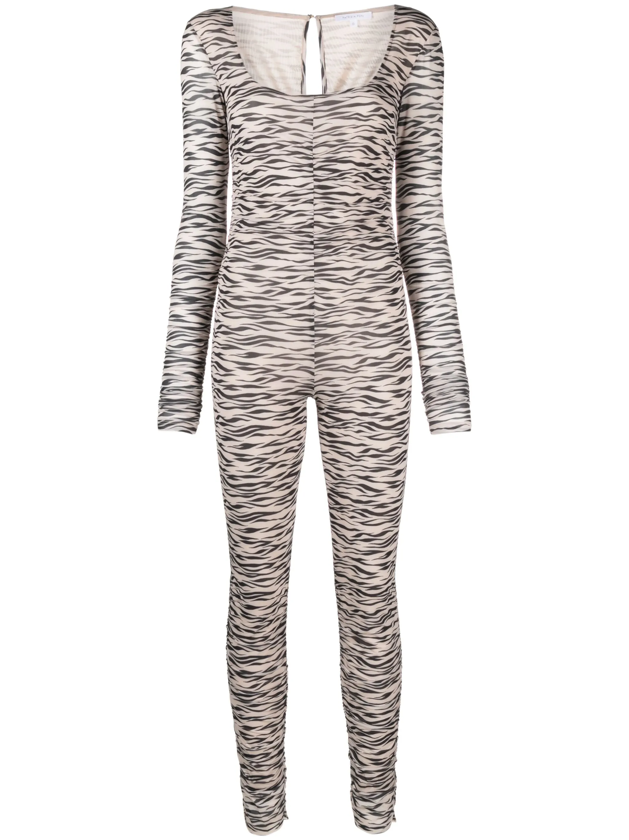 Комбинезон с зебровым принтом и сборками Patrizia Pepe, коричневый
Комбинезон с зебровым принтом и сборками Patrizia Pepe, коричневый