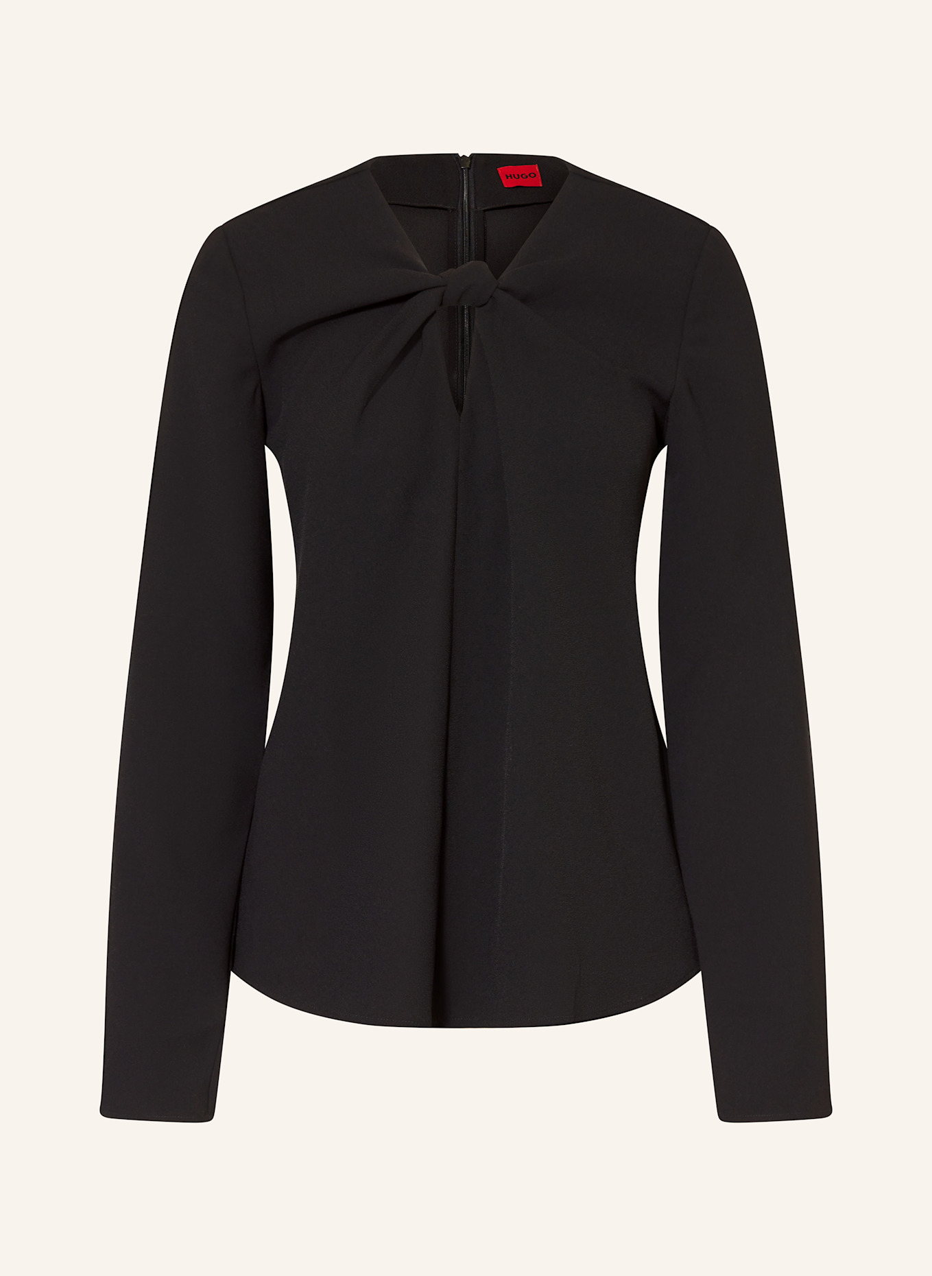 Блузка рубашка камола с вырезом Hugo, черный 
Блузка рубашка камола с вырезом Hugo, черный
