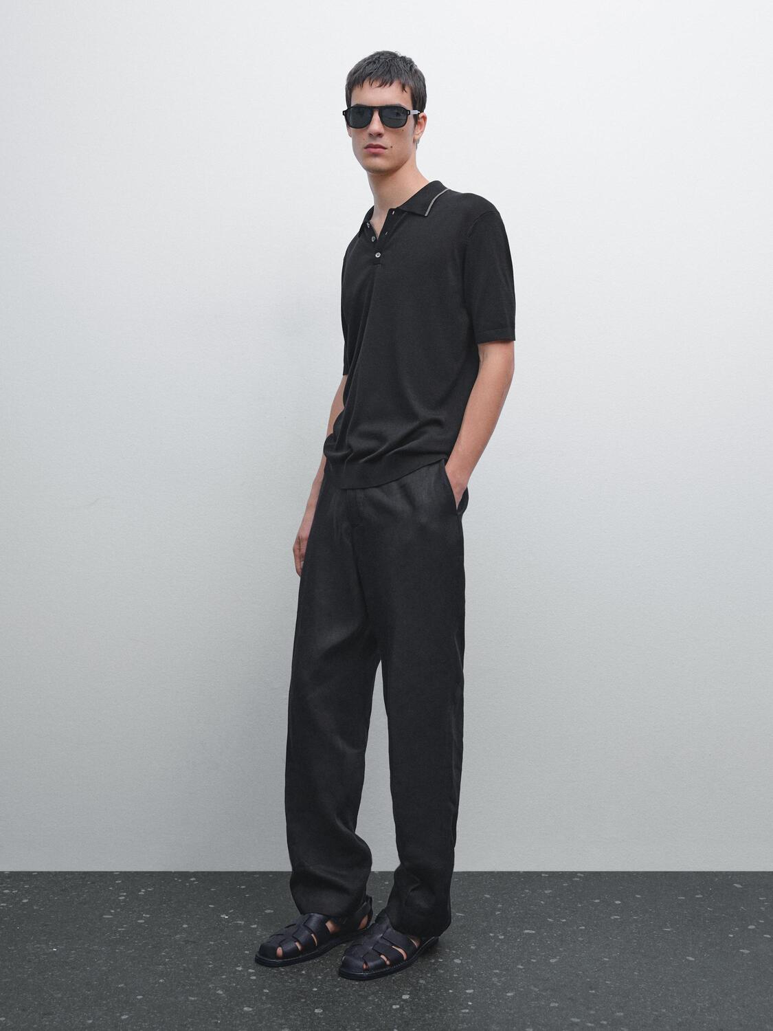 Трикотажная рубашка-поло с цветным воротником Massimo Dutti, черный
Трикотажная рубашка-поло с цветным воротником Massimo Dutti, черный