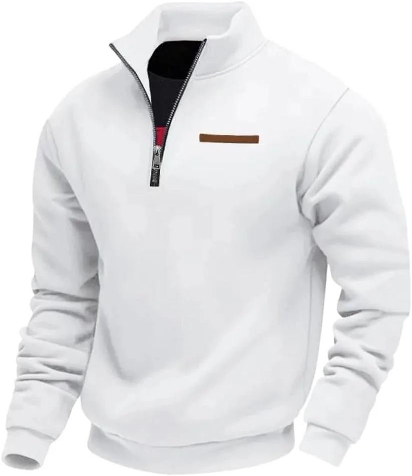 Мужской свитер с полумолнией и воротником стойкой
Мужской свитер с полумолнией и воротником стойкой