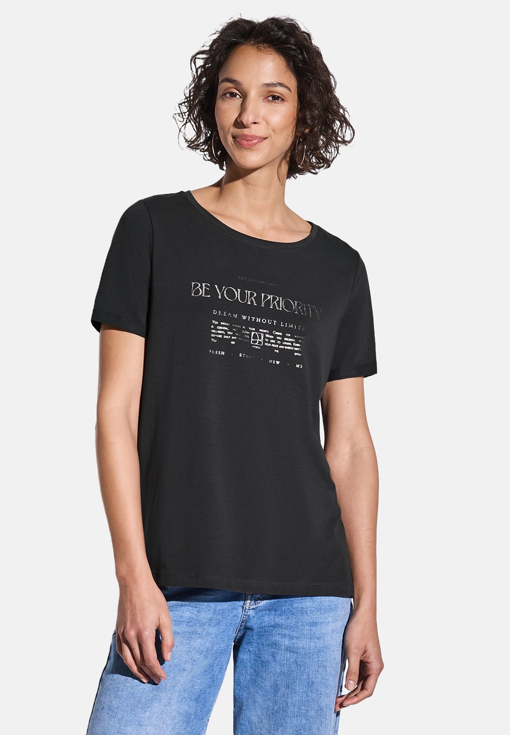 Футболка с принтом MIT FOLIEN-WORDING Street One, серый 
Футболка с принтом MIT FOLIEN-WORDING Street One, серый