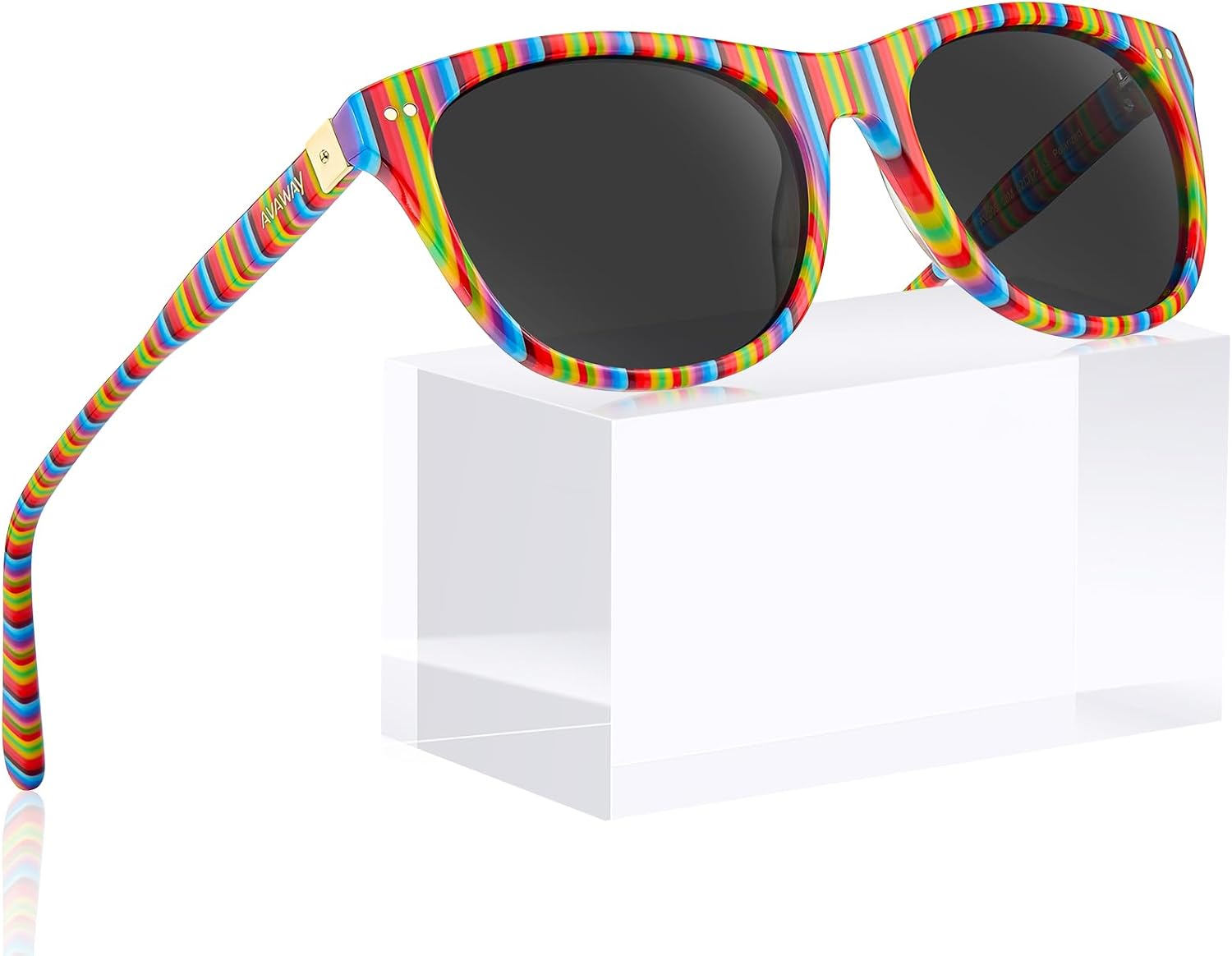 Женские поляризованные солнцезащитные очки AVAWAY для маленького лица, защита от УФ-излучения UV 400, оправа «кошачий глаз» из ацетата, женские солнцезащитные очки, 8. Rainbow Stripe Frame / Grey Lens
Женские поляризованные солнцезащитные очки AVAWAY для маленького лица, защита от УФ-излучения UV 400, оправа «кошачий глаз» из ацетата, женские солнцезащитные очки, 8. Rainbow Stripe Frame / Grey Lens