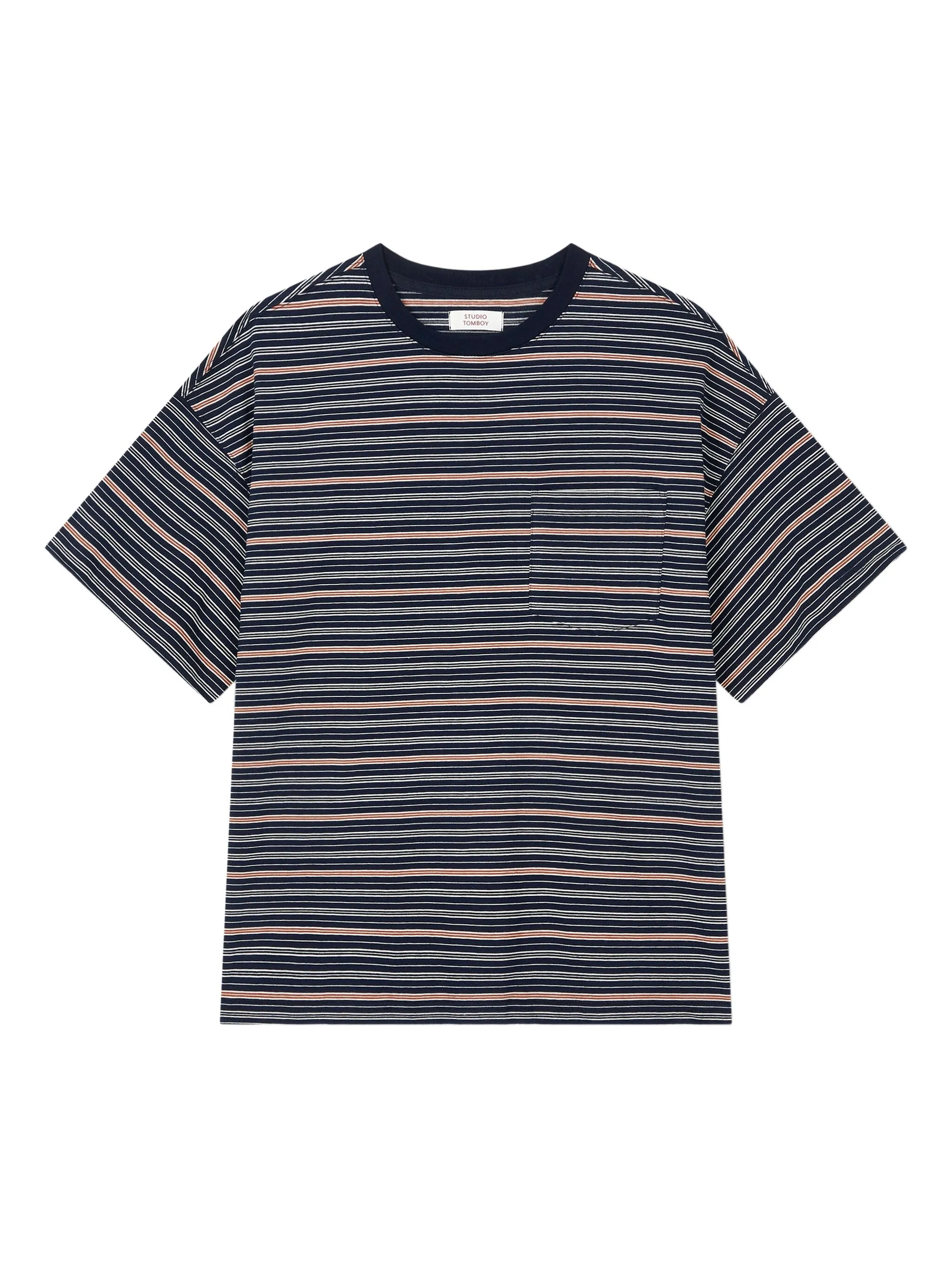 Футболка с полосатым карманом Studio Tomboy, синий
Футболка с полосатым карманом Studio Tomboy, синий