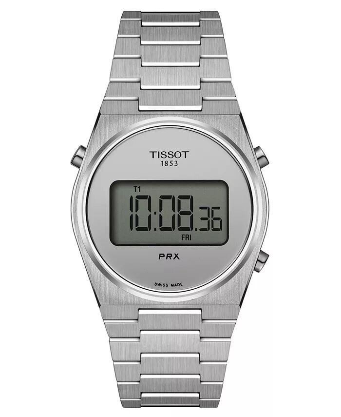 Часы унисекс с цифровым браслетом PRX из нержавеющей стали, 35 мм Tissot, серебро
Часы унисекс с цифровым браслетом PRX из нержавеющей стали, 35 мм Tissot, серебро