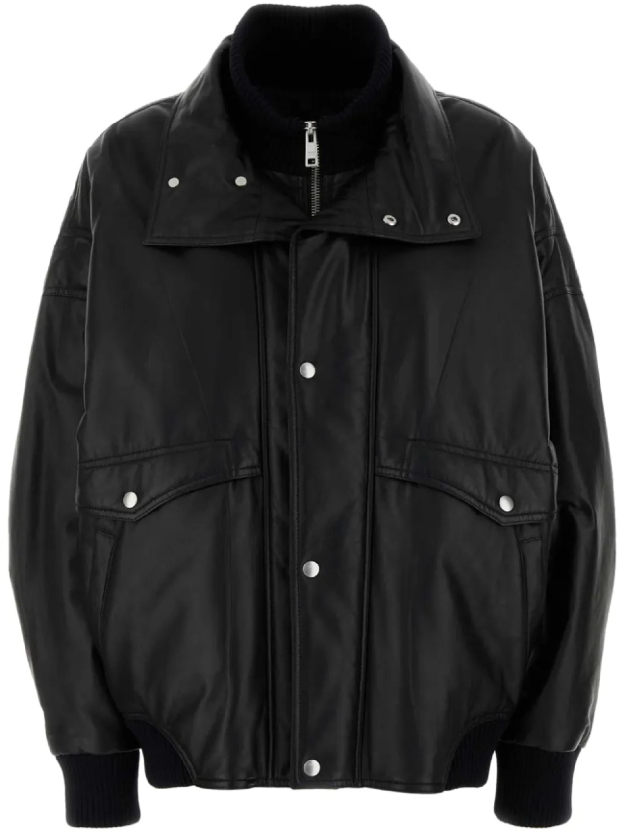 Кожаный бомбер Prada, черный
Кожаный бомбер Prada, черный