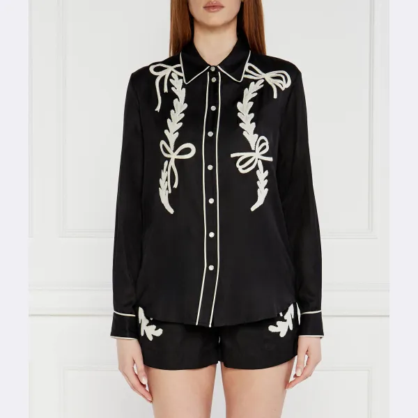 Атласная рубашка обычного кроя с вышивкой Pinko, черный
Атласная рубашка обычного кроя с вышивкой Pinko, черный