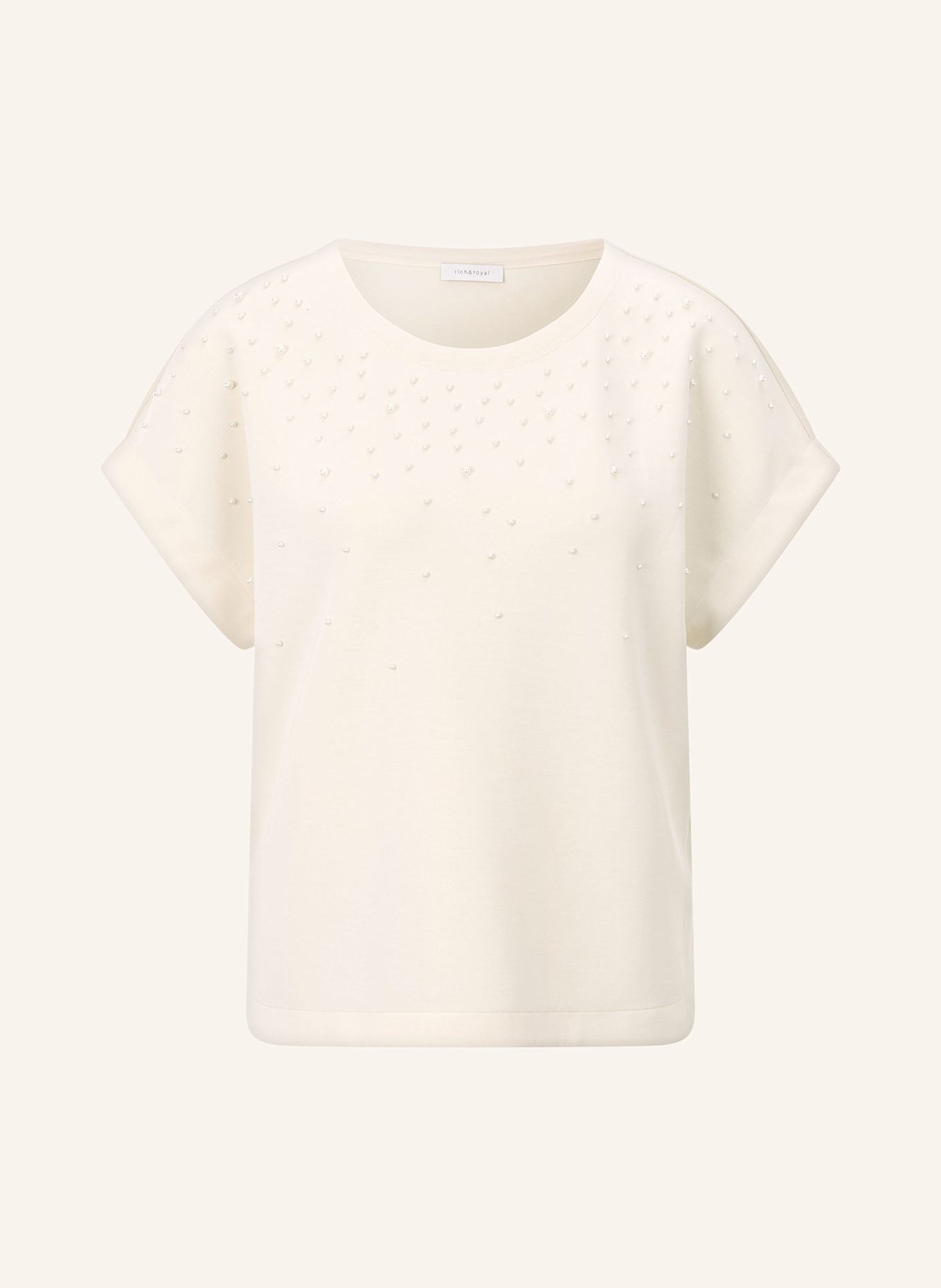 Футболка с декоративными бусинами Rich & Royal, экрю
Футболка с декоративными бусинами Rich & Royal, экрю