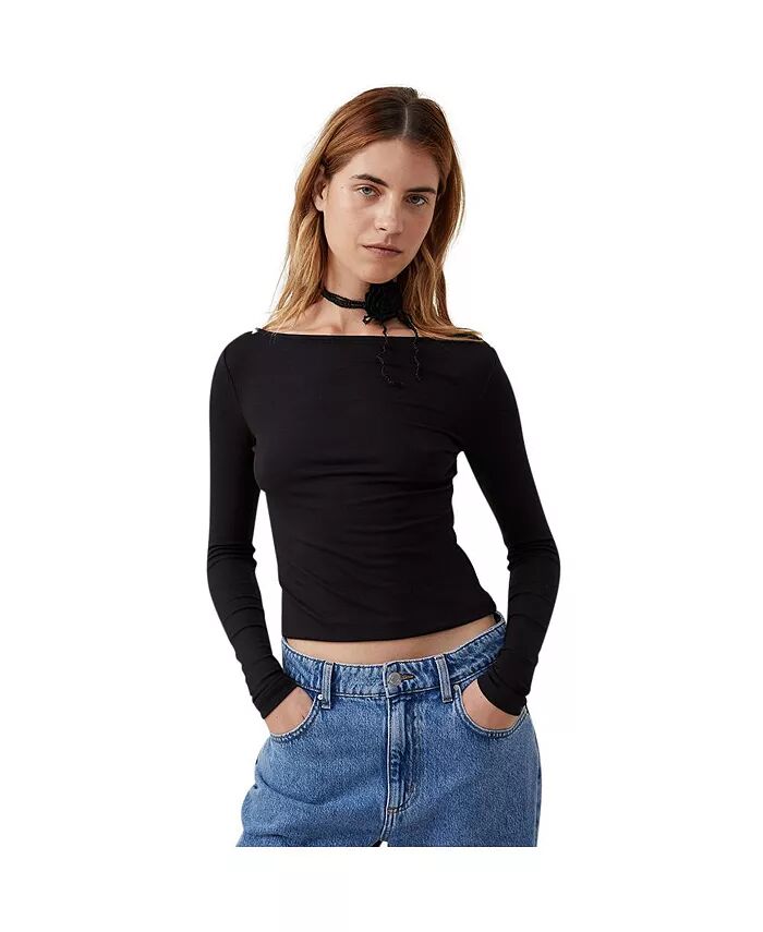 Женский топ из лоскутного кроя с длинными рукавами и вырезом-лодочкой COTTON ON, черный
Женский топ из лоскутного кроя с длинными рукавами и вырезом-лодочкой COTTON ON, черный