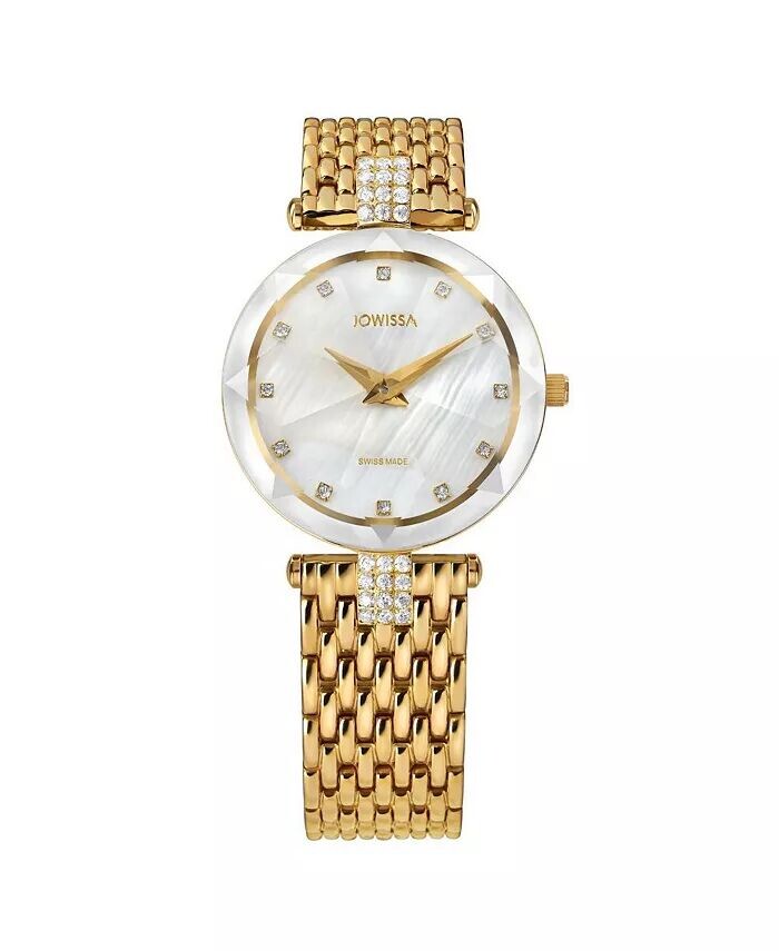 Швейцарские позолоченные женские часы Facet Strass, 30 мм, циферблат MOP Jowissa, белый
Швейцарские позолоченные женские часы Facet Strass, 30 мм, циферблат MOP Jowissa, белый