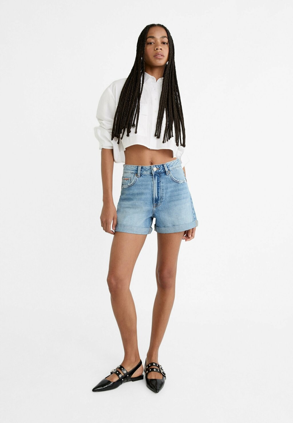 Джинсовые шорты Stradivarius, светло-голубой деним
Джинсовые шорты Stradivarius, светло-голубой деним