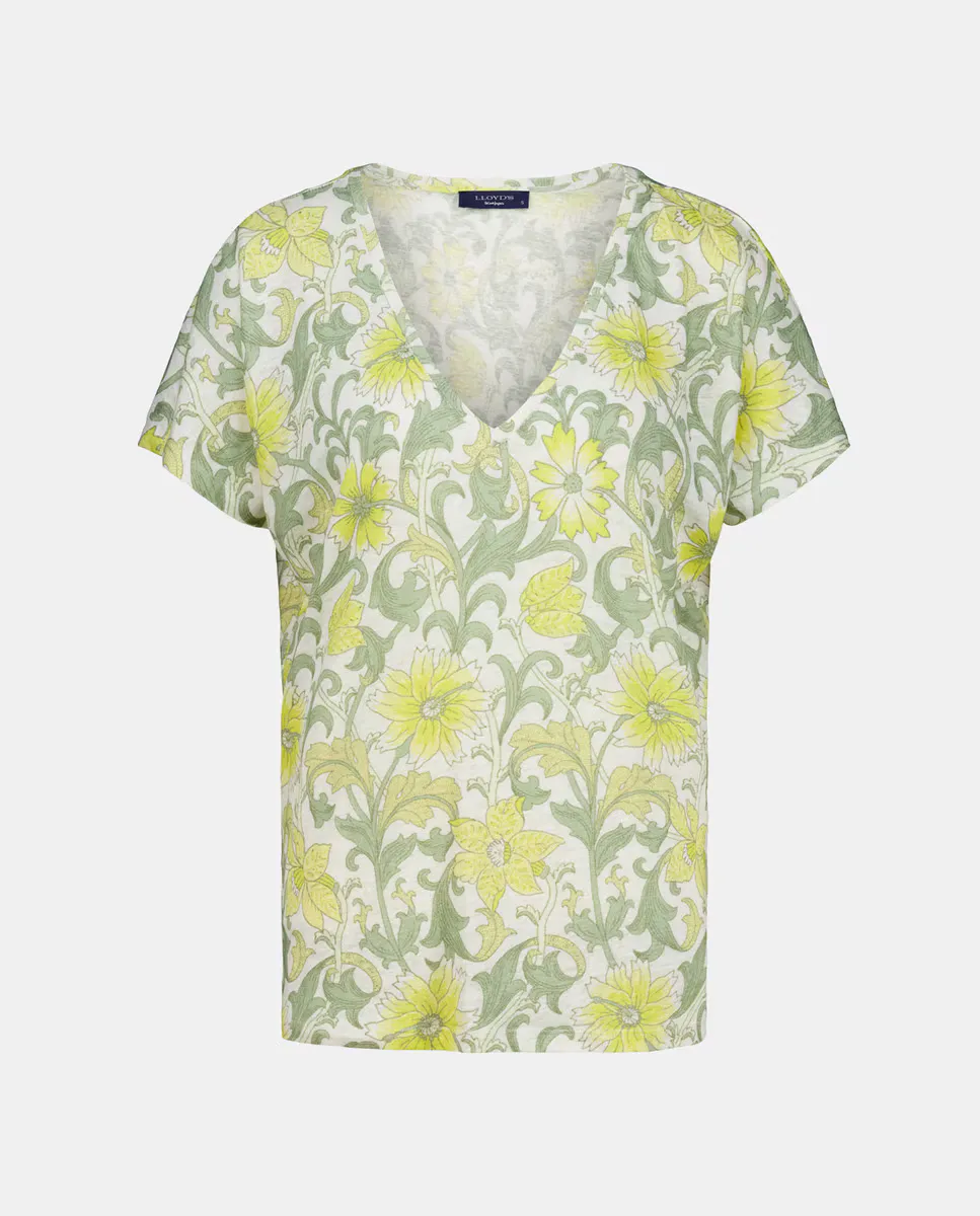 Женская футболка с коротким рукавом и цветочным принтом Lloyd's, желтый 
Женская футболка с коротким рукавом и цветочным принтом Lloyd's, желтый