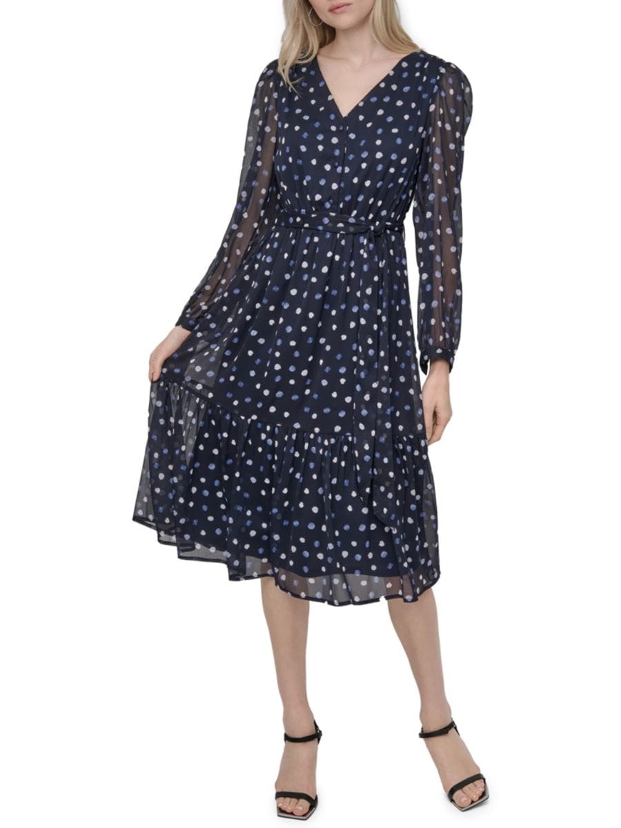 Платье миди А-силуэта с принтом в горошек DKNY, темно-синий
Платье миди А-силуэта с принтом в горошек DKNY, темно-синий