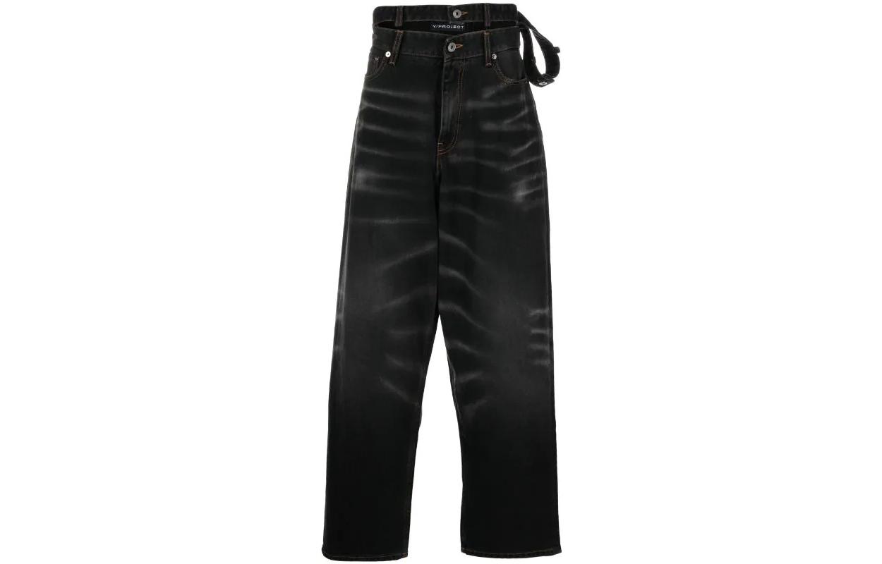 Потертые джинсы wide-leg Y/Project, черный
Потертые джинсы wide-leg Y/Project, черный