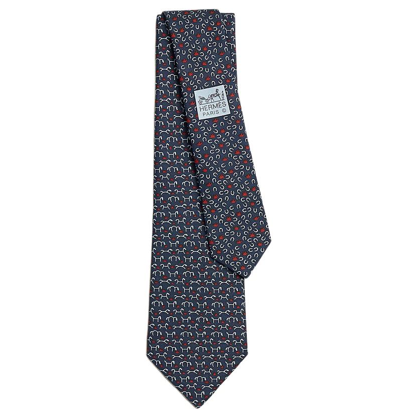 HERMES Мужской шелковый галстук морской синий
HERMES Мужской шелковый галстук морской синий