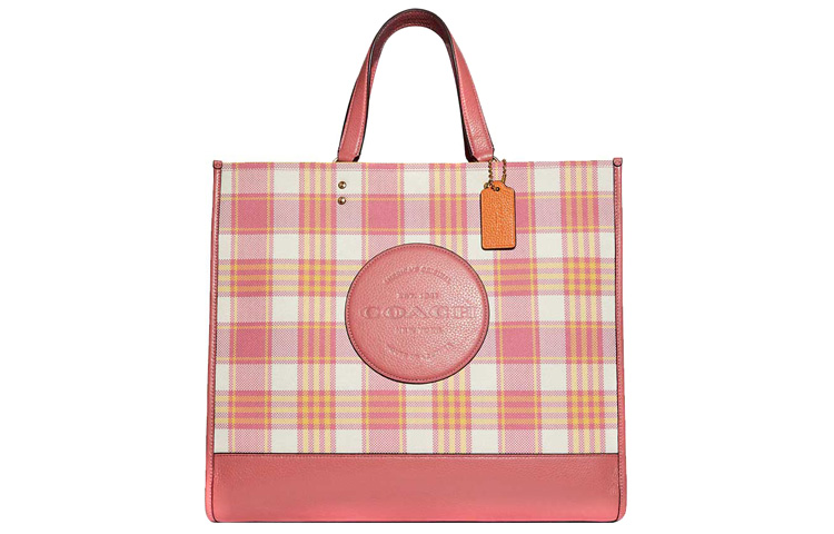 Сумка через плечо Dempsey из ткани с кожаными вставками на плече, большая, женская, розово-бежевая клетка COACH
Сумка через плечо Dempsey из ткани с кожаными вставками на плече, большая, женская, розово-бежевая клетка COACH