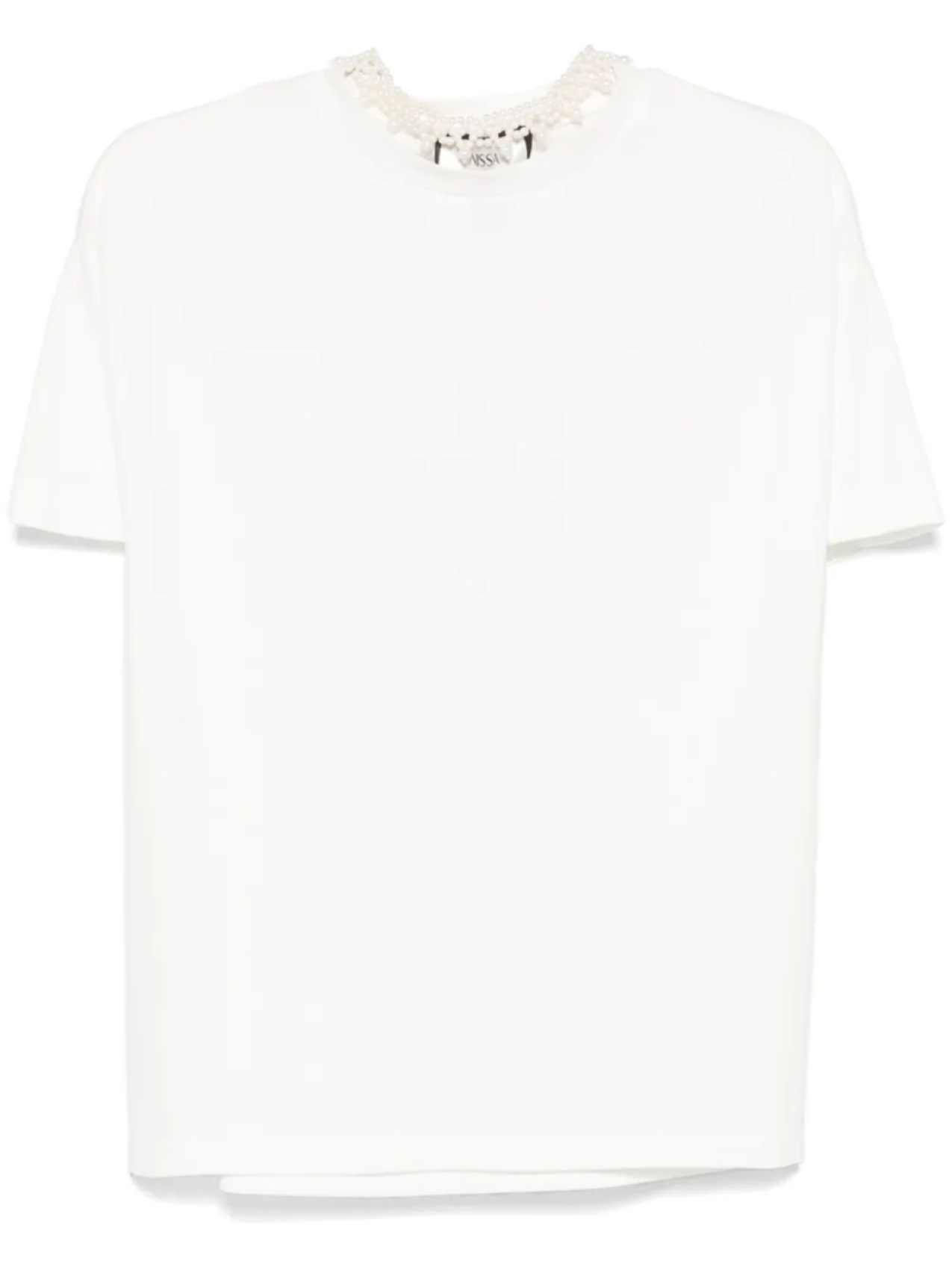 Футболка NISSA с воротником из бисера, белый
Футболка NISSA с воротником из бисера, белый