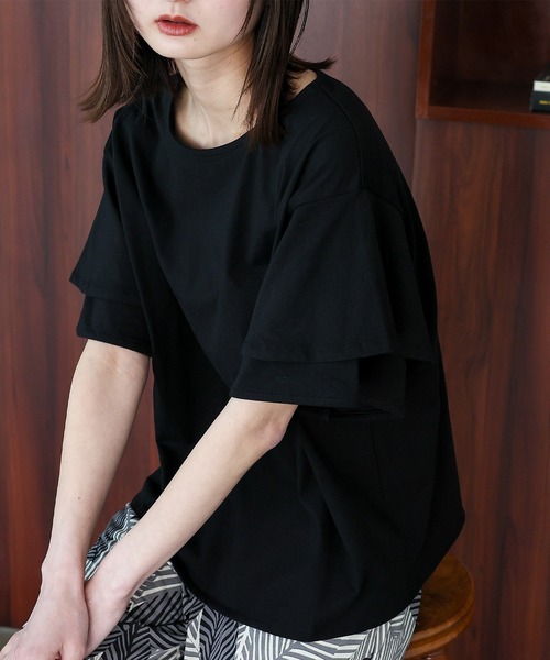 Футболка с оборками на рукавах, пошитая на заказ VitaFelice, черный
Футболка с оборками на рукавах, пошитая на заказ VitaFelice, черный