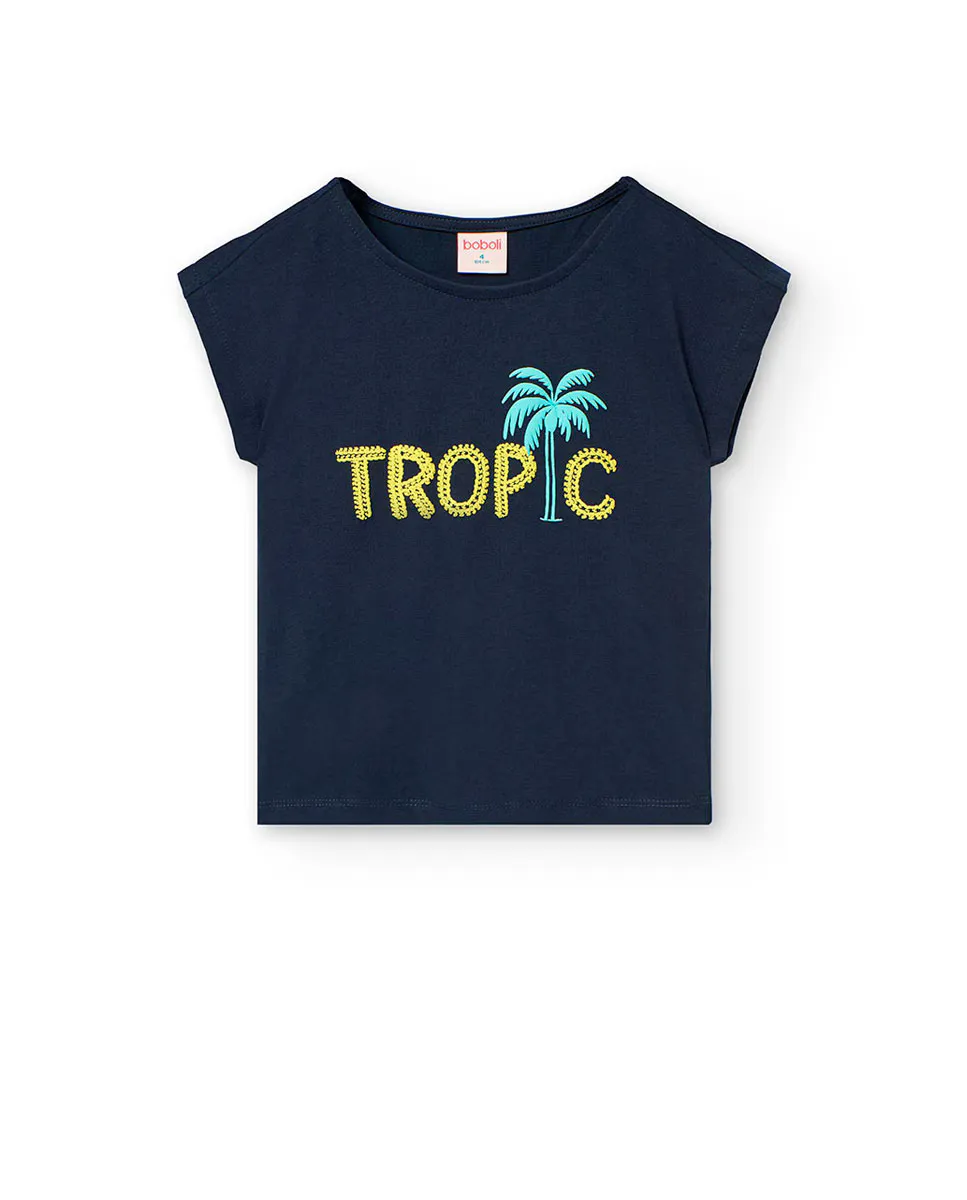 Девочка футболка с коротким рукавом и круглым вырезом Boboli, тёмно-синий
Девочка футболка с коротким рукавом и круглым вырезом Boboli, тёмно-синий