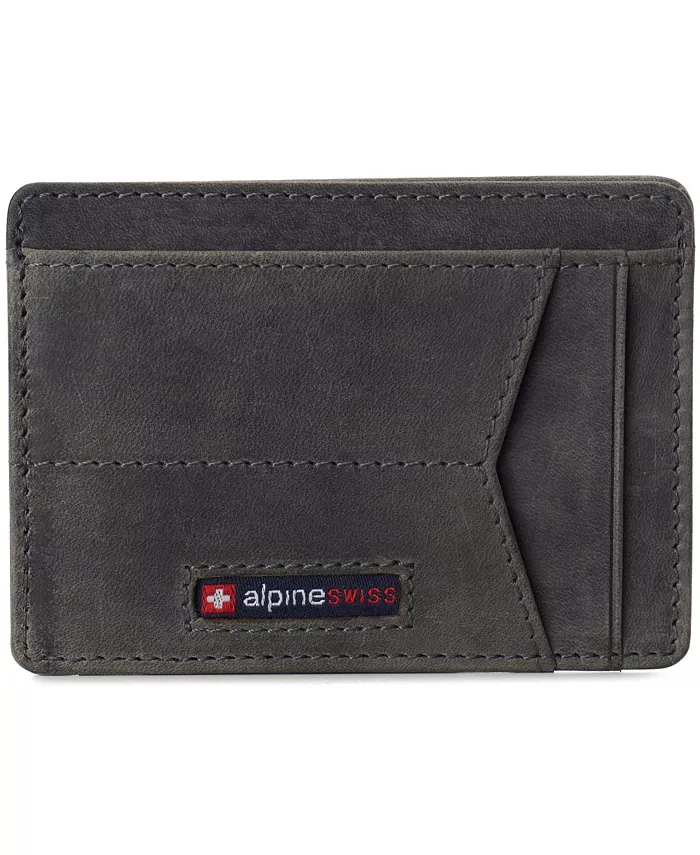 Мужской кошелек RFID Safe минималистичный для переднего кармана кожаный тонкий для карт Alpine Swiss, серый
Мужской кошелек RFID Safe минималистичный для переднего кармана кожаный тонкий для карт Alpine Swiss, серый