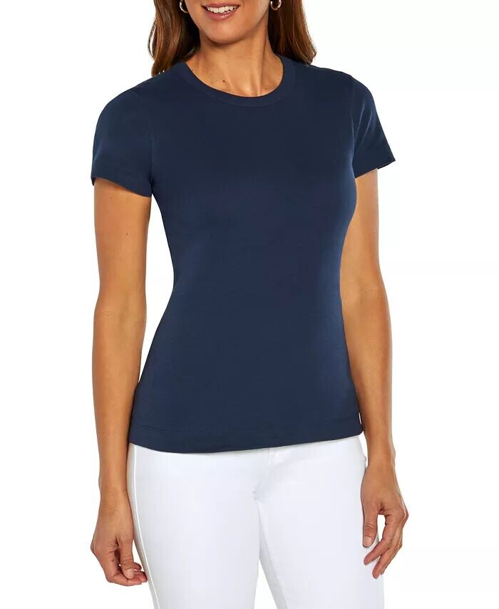 Женская футболка с круглым вырезом с короткими рукавами Three Dots, синий
Женская футболка с круглым вырезом с короткими рукавами Three Dots, синий