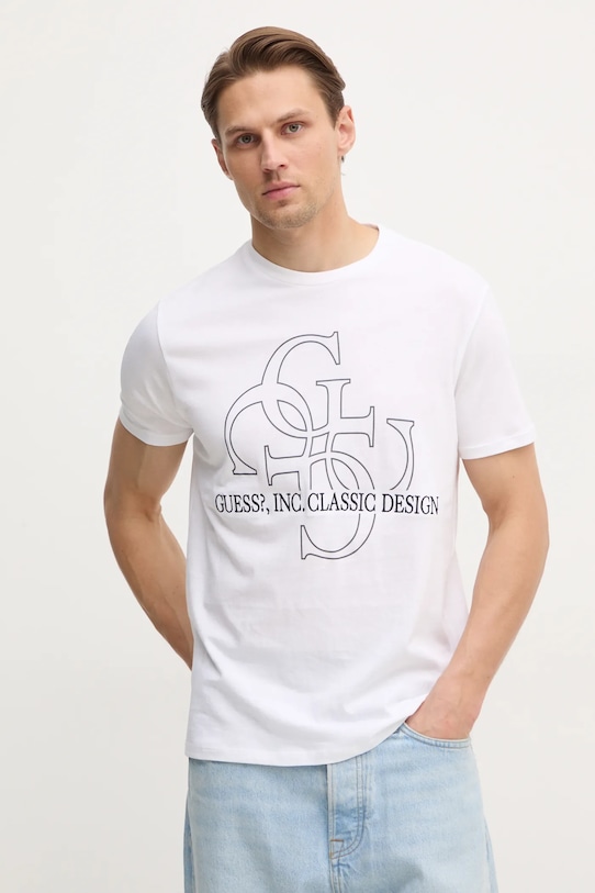 Хлопковая футболка Guess, белый
Хлопковая футболка Guess, белый