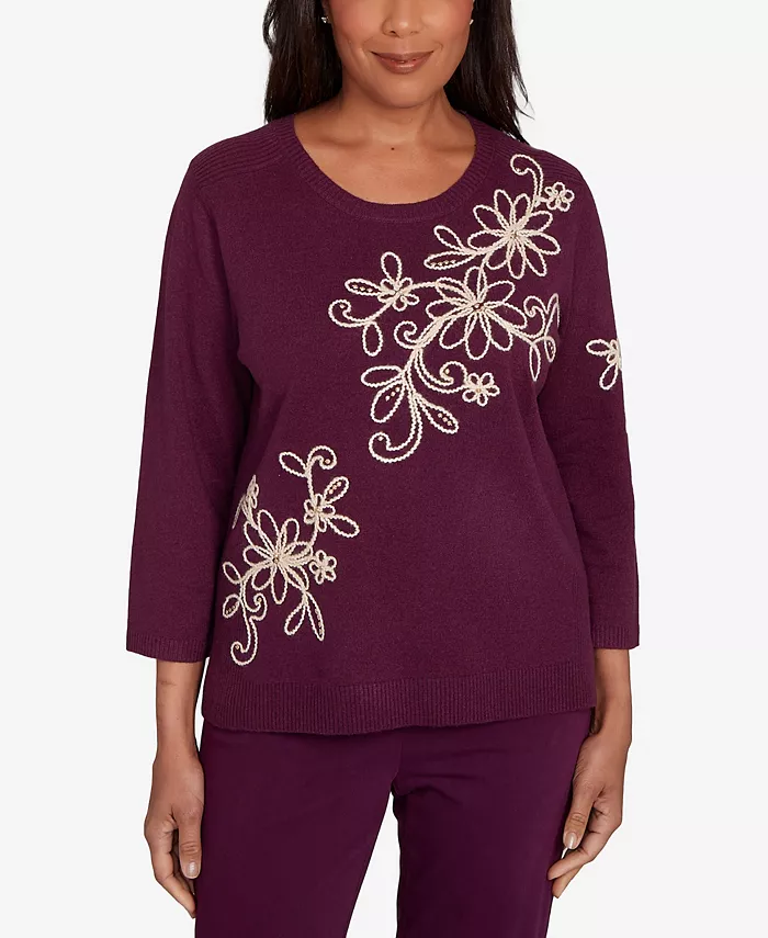 Маленький свитер Urban Legend с диагональной цветочной вышивкой Alfred Dunner, фиолетовый
Маленький свитер Urban Legend с диагональной цветочной вышивкой Alfred Dunner, фиолетовый
