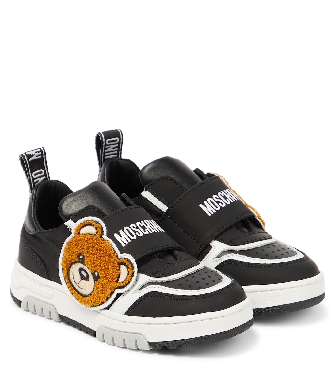 Кожаные кроссовки с логотипом Moschino, черный
Кожаные кроссовки с логотипом Moschino, черный
