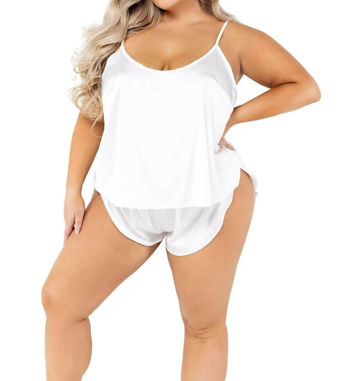 Комплект из шорт и топа Soft Satin Tulip - плюс размер, белый Roma Confidential
Комплект из шорт и топа Soft Satin Tulip - плюс размер, белый Roma Confidential