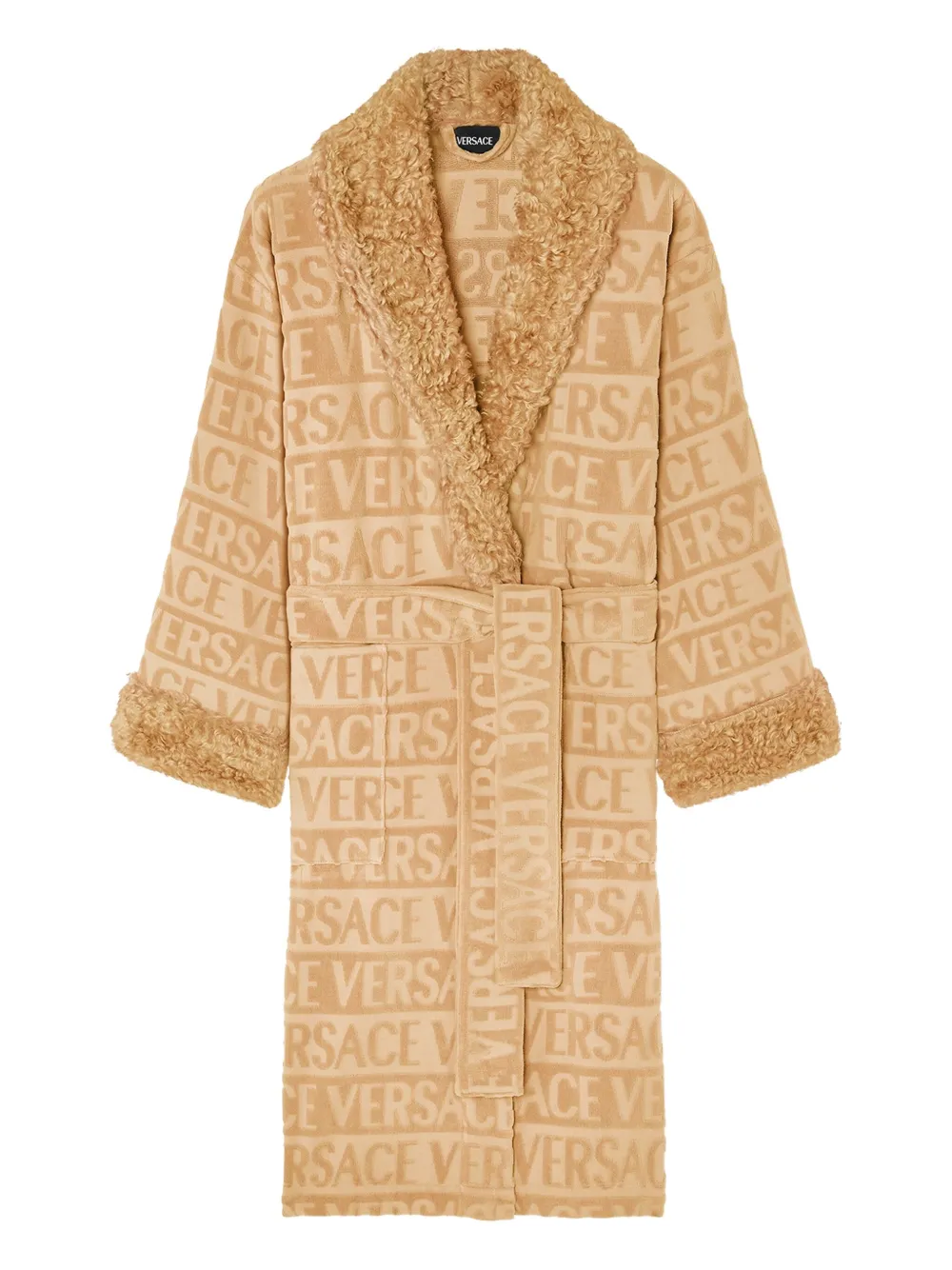 Халат с жаккардовым логотипом Versace, нейтральный
Халат с жаккардовым логотипом Versace, нейтральный