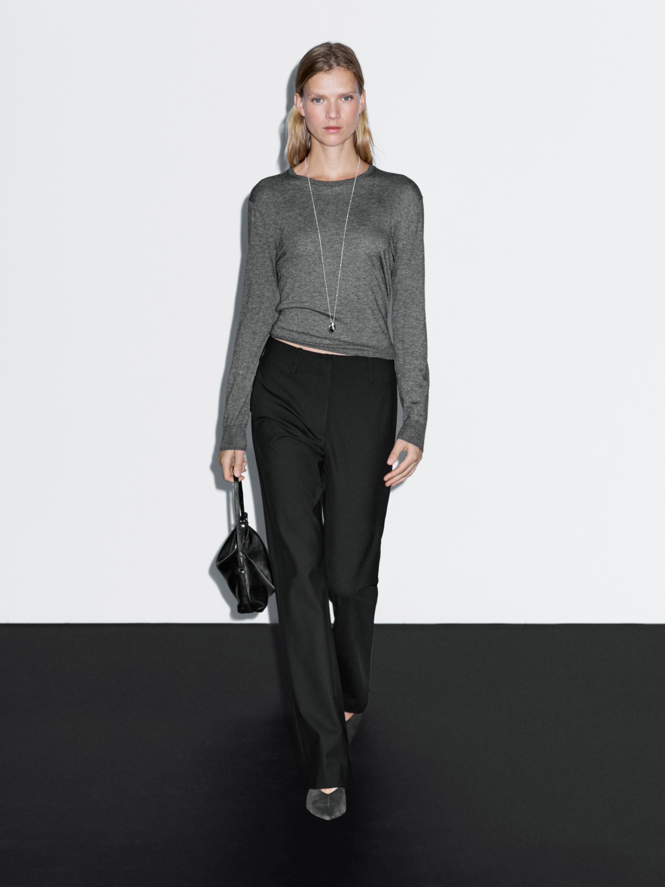 Расклешенные брюки Massimo Dutti, черный 
Расклешенные брюки Massimo Dutti, черный