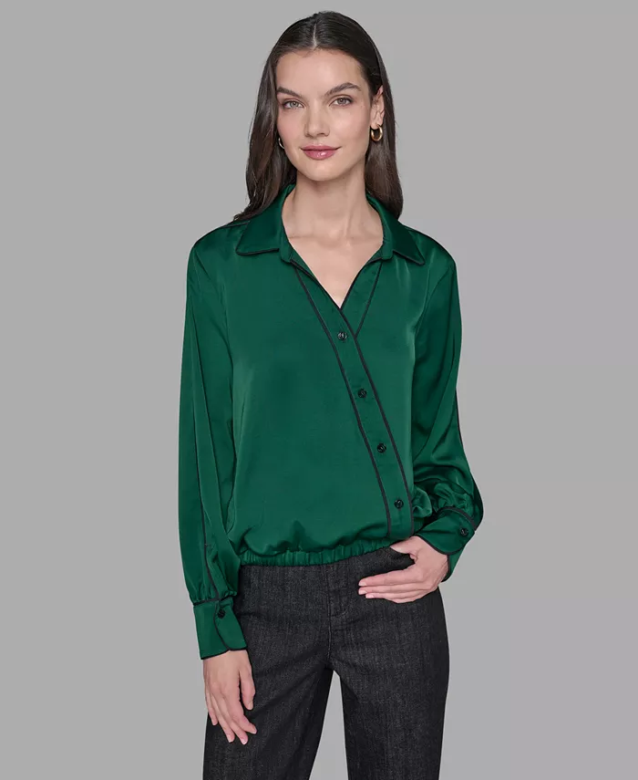 Миниатюрная блузка с длинными рукавами и перекрещивающимися бретелями KARL LAGERFELD PARIS, зеленый
Миниатюрная блузка с длинными рукавами и перекрещивающимися бретелями KARL LAGERFELD PARIS, зеленый