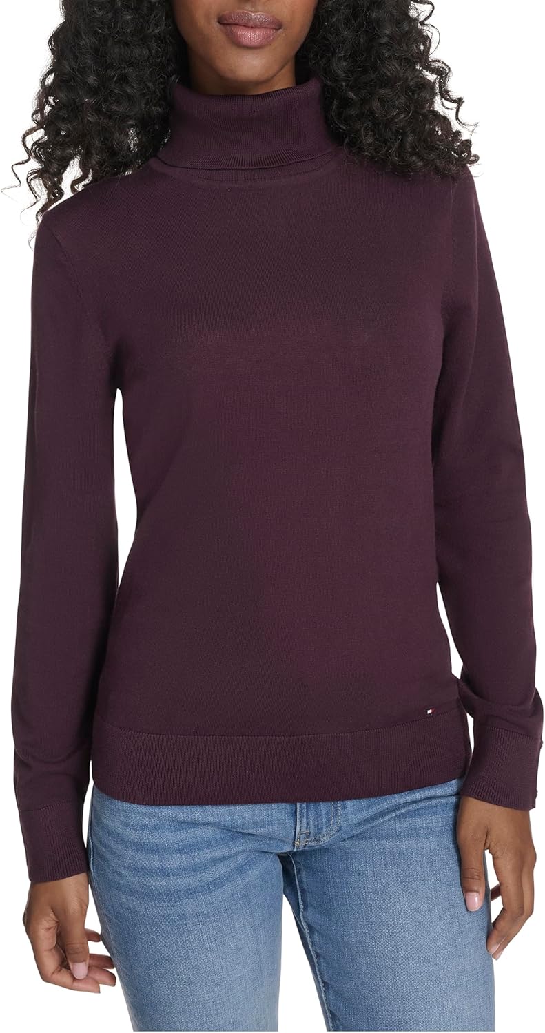 Женская легкая хлопковая водолазка Tommy Hilfiger, Aubergine
Женская легкая хлопковая водолазка Tommy Hilfiger, Aubergine