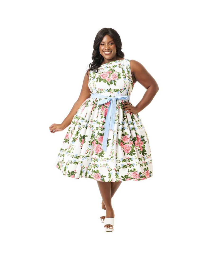 Платье-трапеция без рукавов с поясом, большого размера Unique Vintage, White pink floral
Платье-трапеция без рукавов с поясом, большого размера Unique Vintage, White pink floral