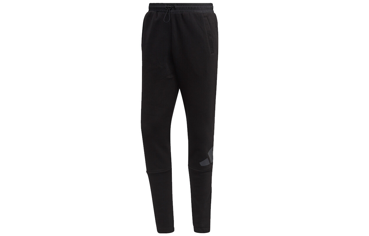 Трикотажные спортивные штаны мужские черные Adidas, черный 
Трикотажные спортивные штаны мужские черные Adidas, черный