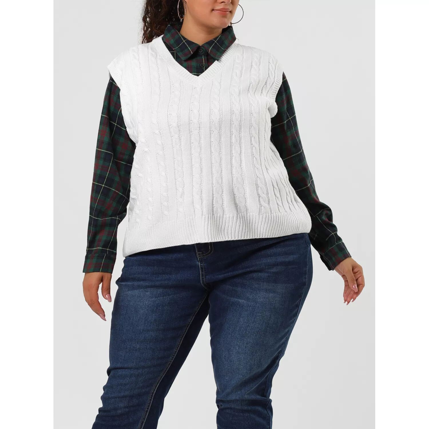 Женские зимние наряды больших размеров с v-образным вырезом, однотонные вязаные свитера, жилеты Agnes Orinda, серый
Женские зимние наряды больших размеров с v-образным вырезом, однотонные вязаные свитера, жилеты Agnes Orinda, серый