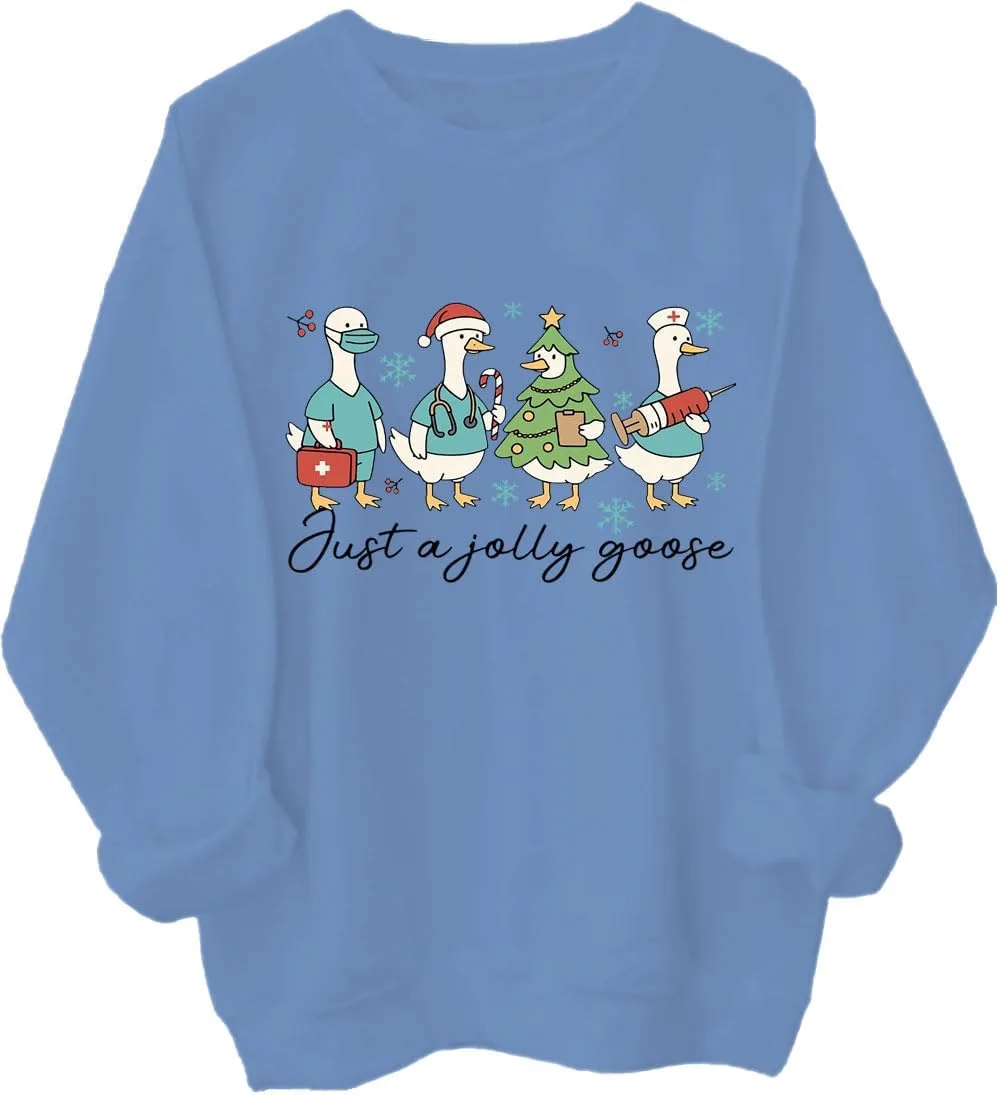 Рождественский свитшот с гусем для медперсонала Czbic
Рождественский свитшот с гусем для медперсонала Czbic