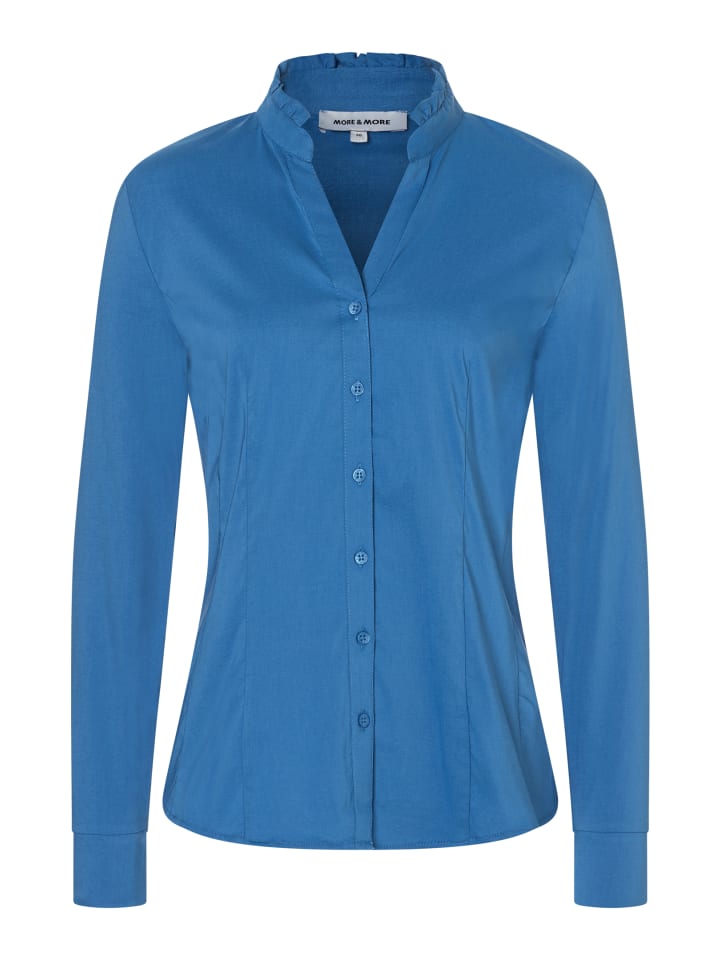 женственная эластичная деловая блузка зимнего синего цвета More & More
женственная эластичная деловая блузка зимнего синего цвета More & More