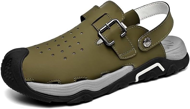 Мужские пляжные сандалии Asifn, летние, дышащие, для улицы, легкие, удобные для ходьбы, кожаные с закрытым носком, повседневные, зеленый
Мужские пляжные сандалии Asifn, летние, дышащие, для улицы, легкие, удобные для ходьбы, кожаные с закрытым носком, повседневные, зеленый