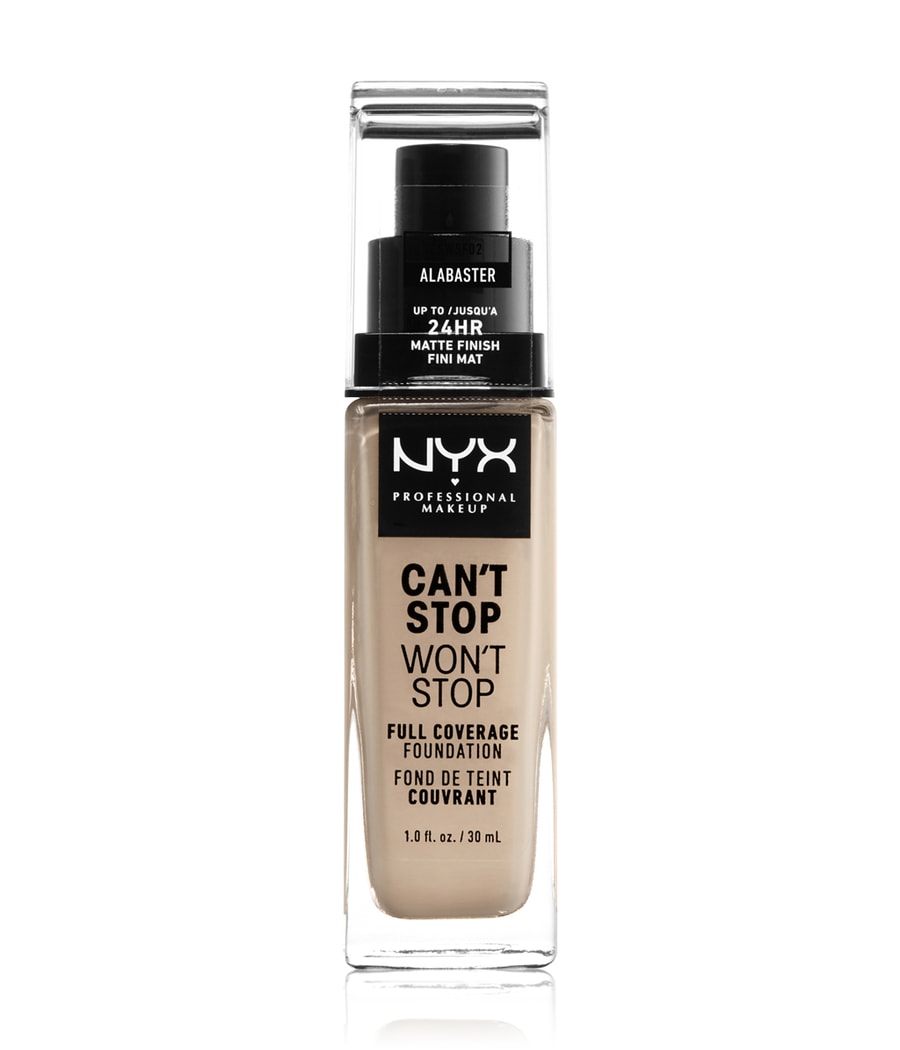 Жидкая основа NYX Professional Makeup Can't Stop Won't Stop 24-Hour Foundation, Nr. 02 - Alabaster, 30 ml
Жидкая основа NYX Professional Makeup Can't Stop Won't Stop 24-Hour Foundation, Nr. 02 - Alabaster, 30 ml