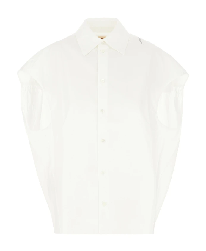 Рубашка из поплина с вышитым логотипом Marni, белый
Рубашка из поплина с вышитым логотипом Marni, белый