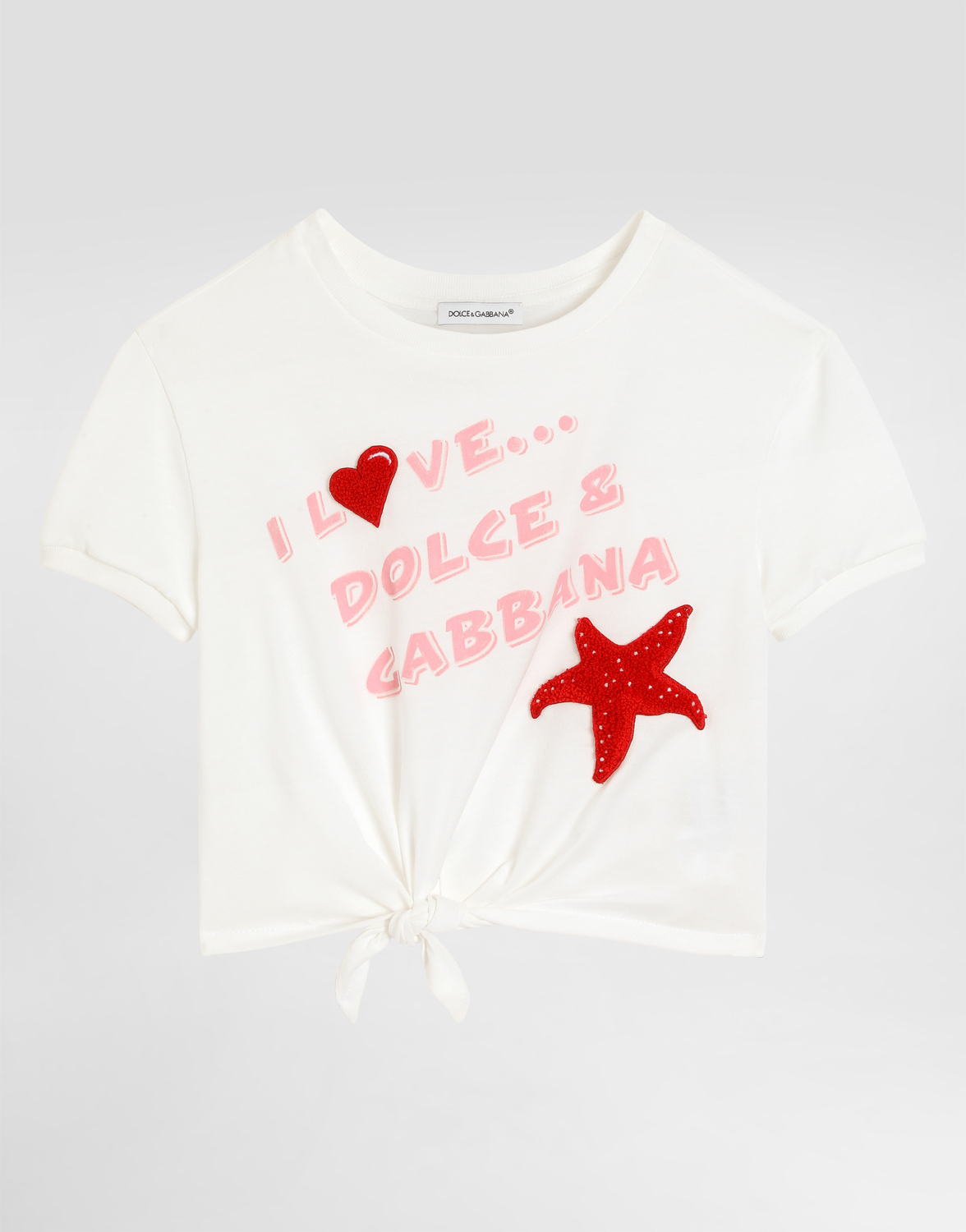 Футболка из джерси с принтом и аппликацией из махры DOLCE & GABBANA, белый
Футболка из джерси с принтом и аппликацией из махры DOLCE & GABBANA, белый