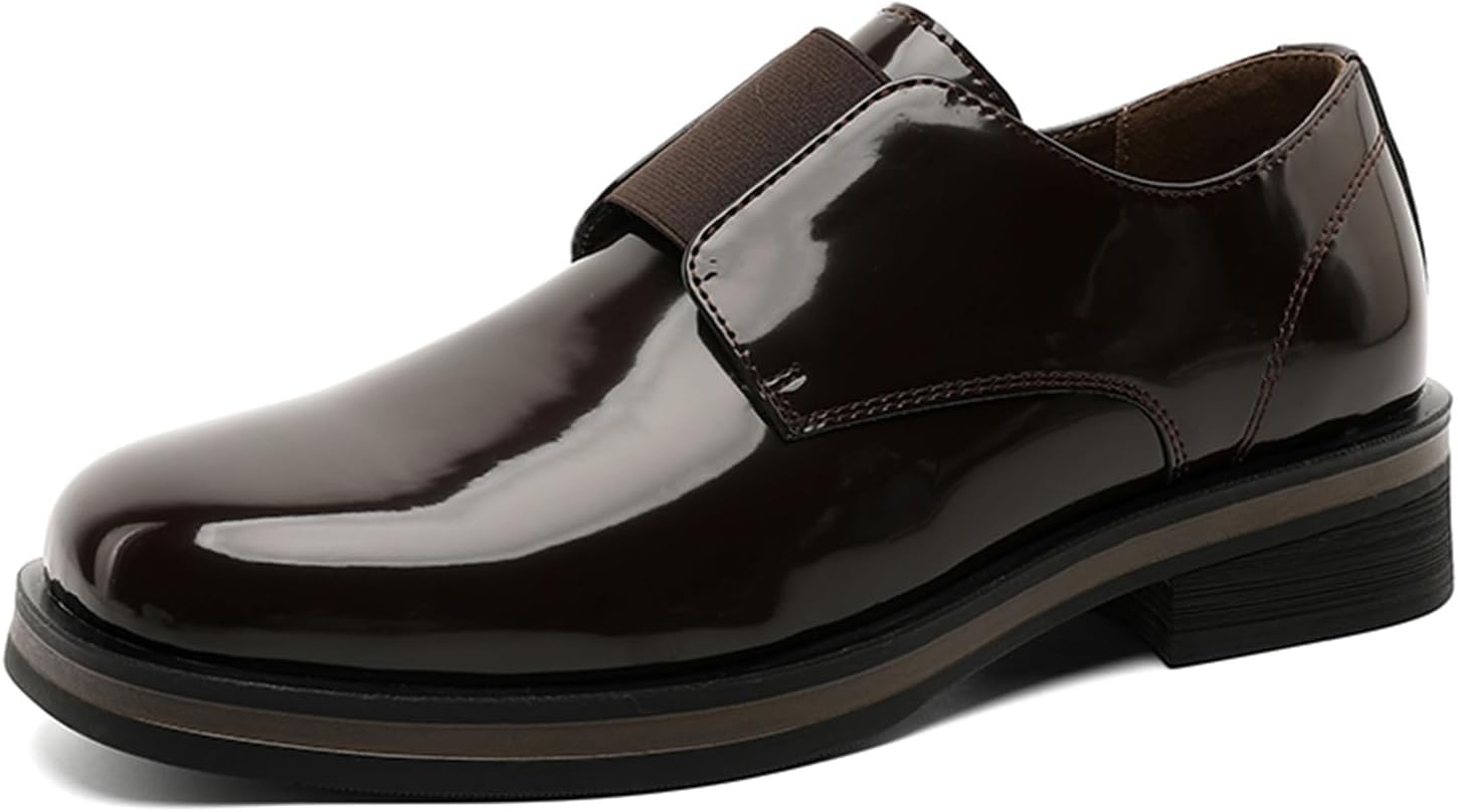 Мужские лакированные лоферы с платформой на резинке, низкой массивной каблуком с круглым носком, нарядная повседневная обувь для офисной вечеринки, свадьбы, бизнес-формал Tixewsjh, коричневый
Мужские лакированные лоферы с платформой на резинке, низкой массивной каблуком с круглым носком, нарядная повседневная обувь для офисной вечеринки, свадьбы, бизнес-формал Tixewsjh, коричневый
