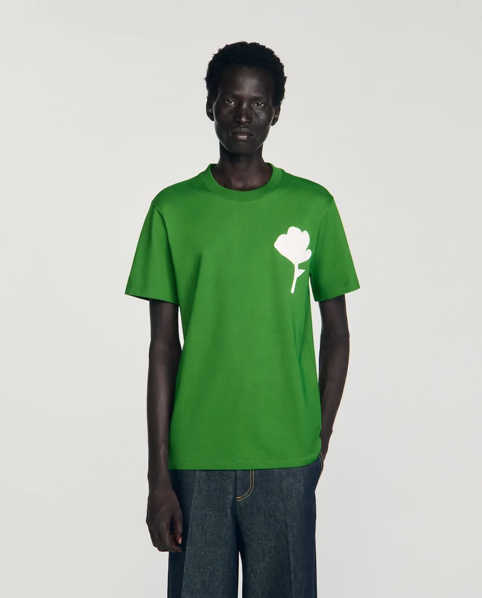 Мужская футболка с цветочной аппликацией Sandro, зеленый
Мужская футболка с цветочной аппликацией Sandro, зеленый